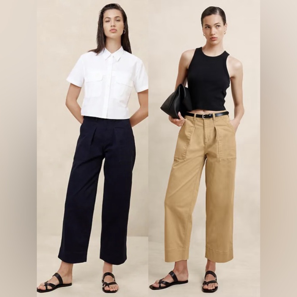 Banana Republic Authentic Chino Barrel Pant in NAVY Size 12